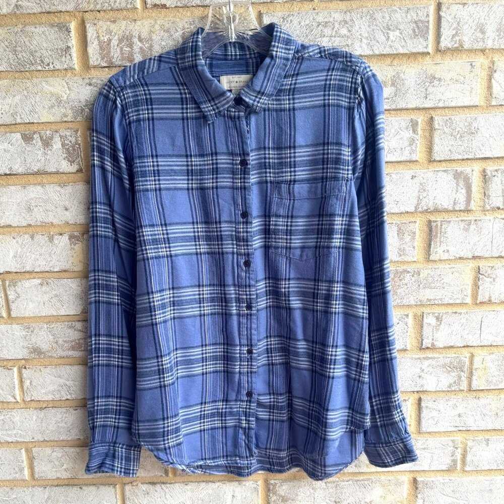 Lucky Brand Long Sleeve Botton Up Plaid Shirt Women's Size S.